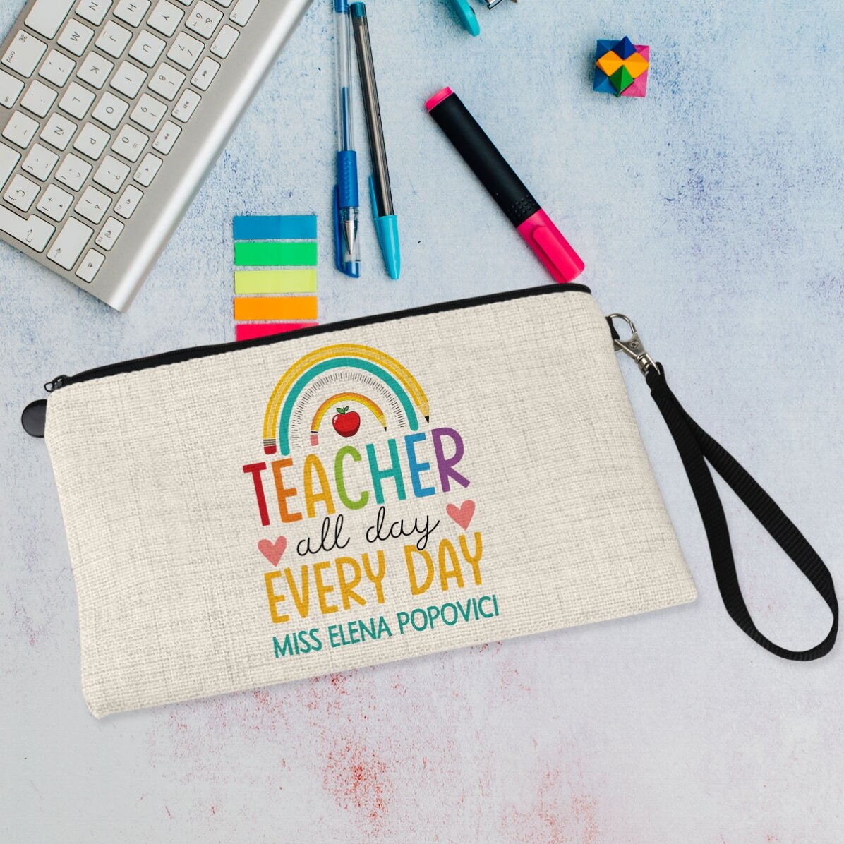 Trusă pentru profesori personalizată cu text - Teacher all day