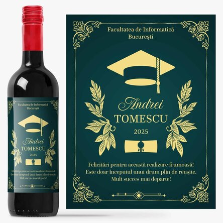 Vin personalizat cu mesaj - Absolvent