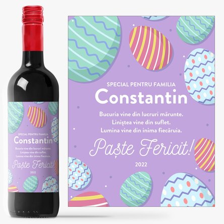Personalised wine with message - Easter eggs