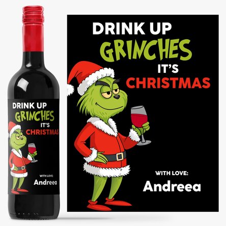 Vin personalizat cu mesaj - Grinch