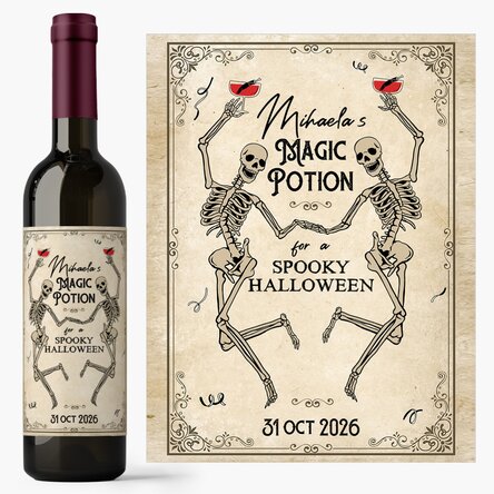 Personalised wine with message - Halloween