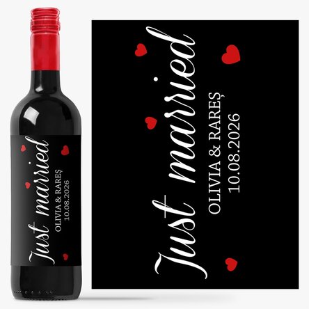 Personalised wine with message - Just Married