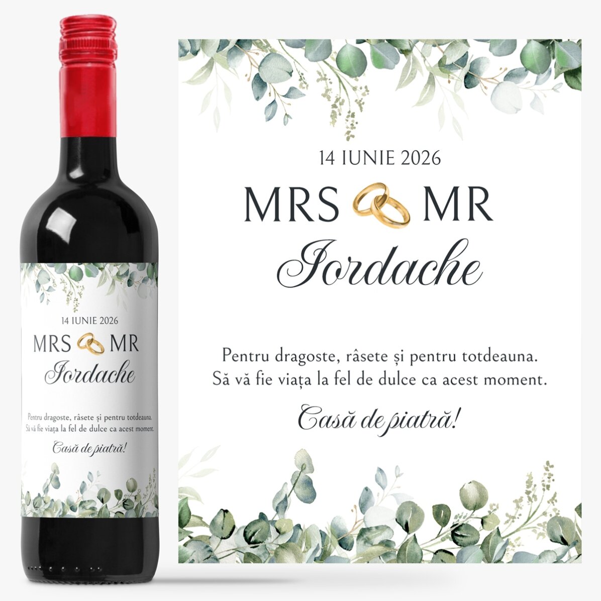Personalised wine with a message – Mrs & Mr