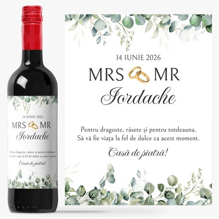 Personalised wine with a message – Mrs & Mr