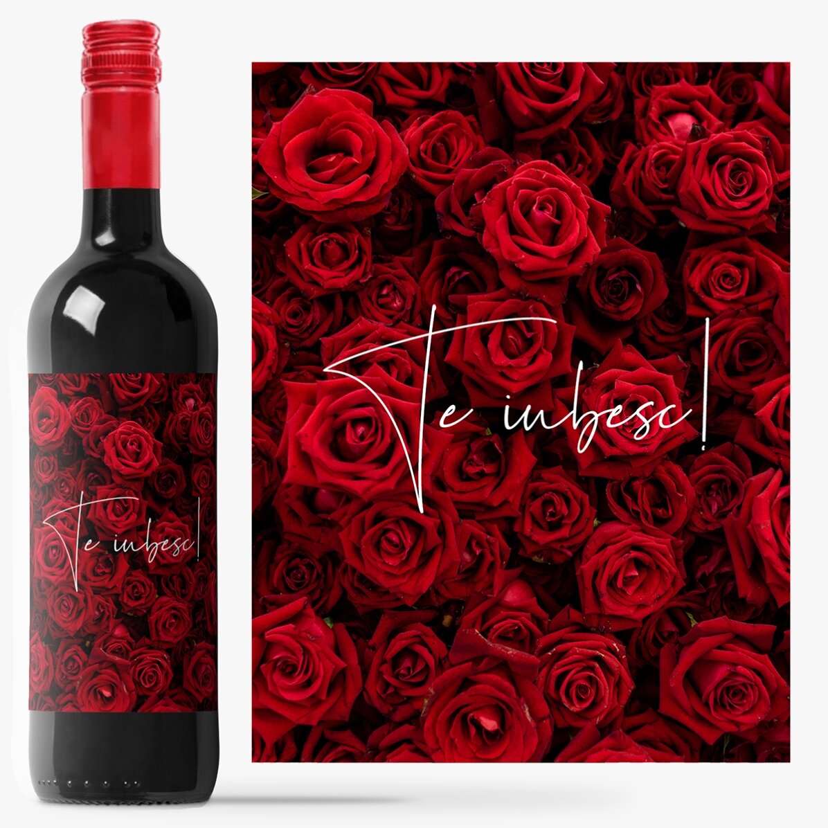 Vin personalizat cu mesaj pentru iubită - Te iubesc!