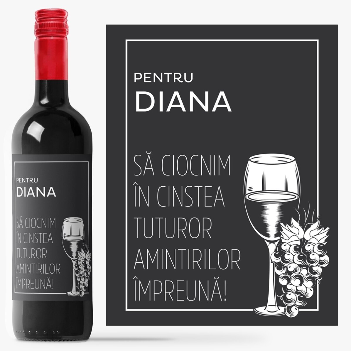 Vin personalizat cu mesaj - Revedere