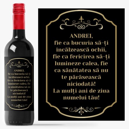 Vin personalizat cu mesaj