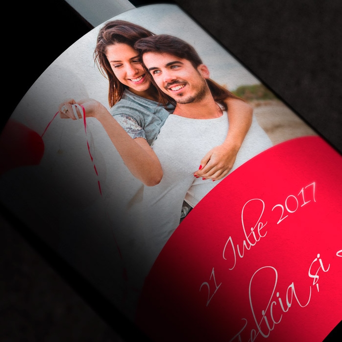 Vin personalizat cu o poză pentru nuntă