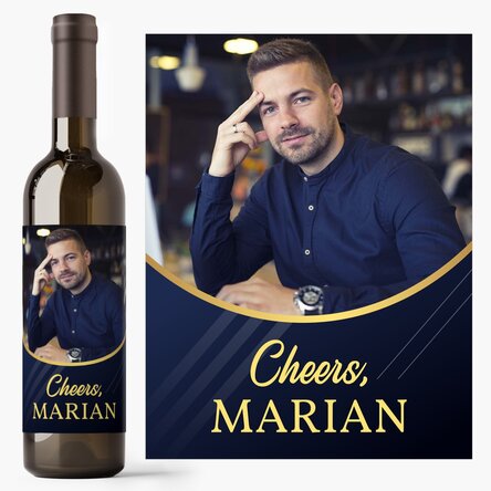 Personalised wine with a photo and message - For him