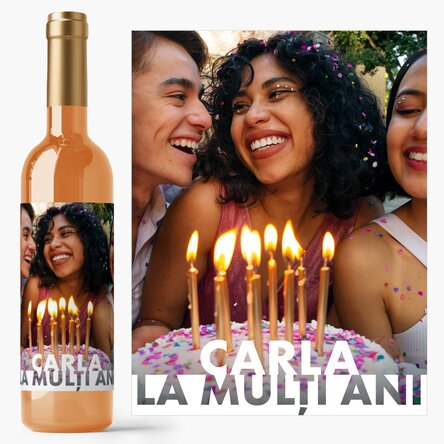 Personalised wine with photo and name for birthday