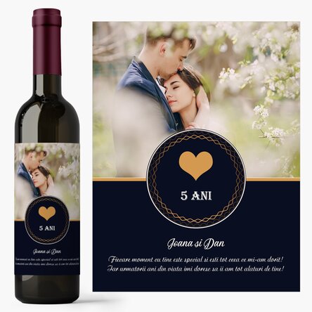 Personalised wine with photo and text - Moments