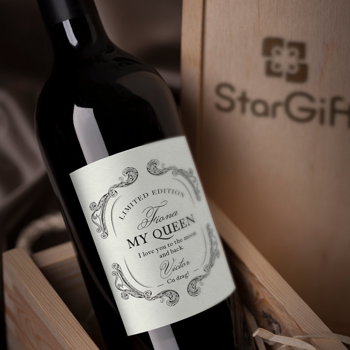 Vin personalizat cu text - Antique