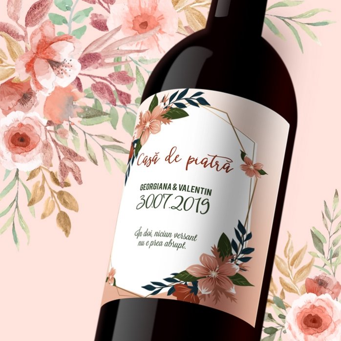 Personalised wine with text - Wedding
