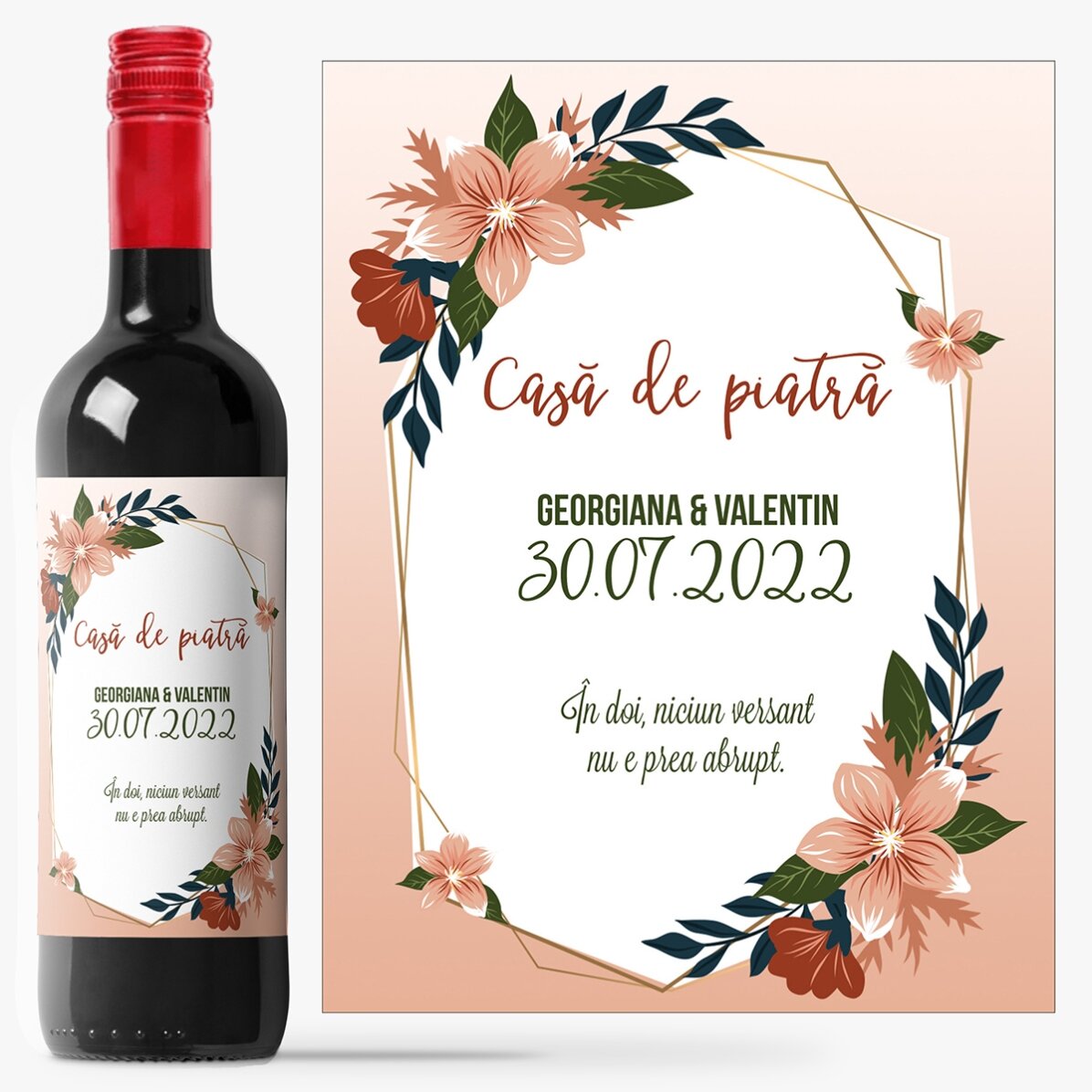 Personalised wine with text - Wedding