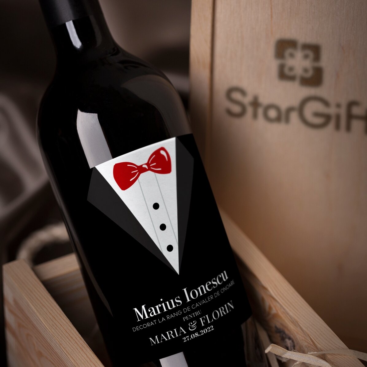 Vin personalizat cu text - Cavaler de onoare