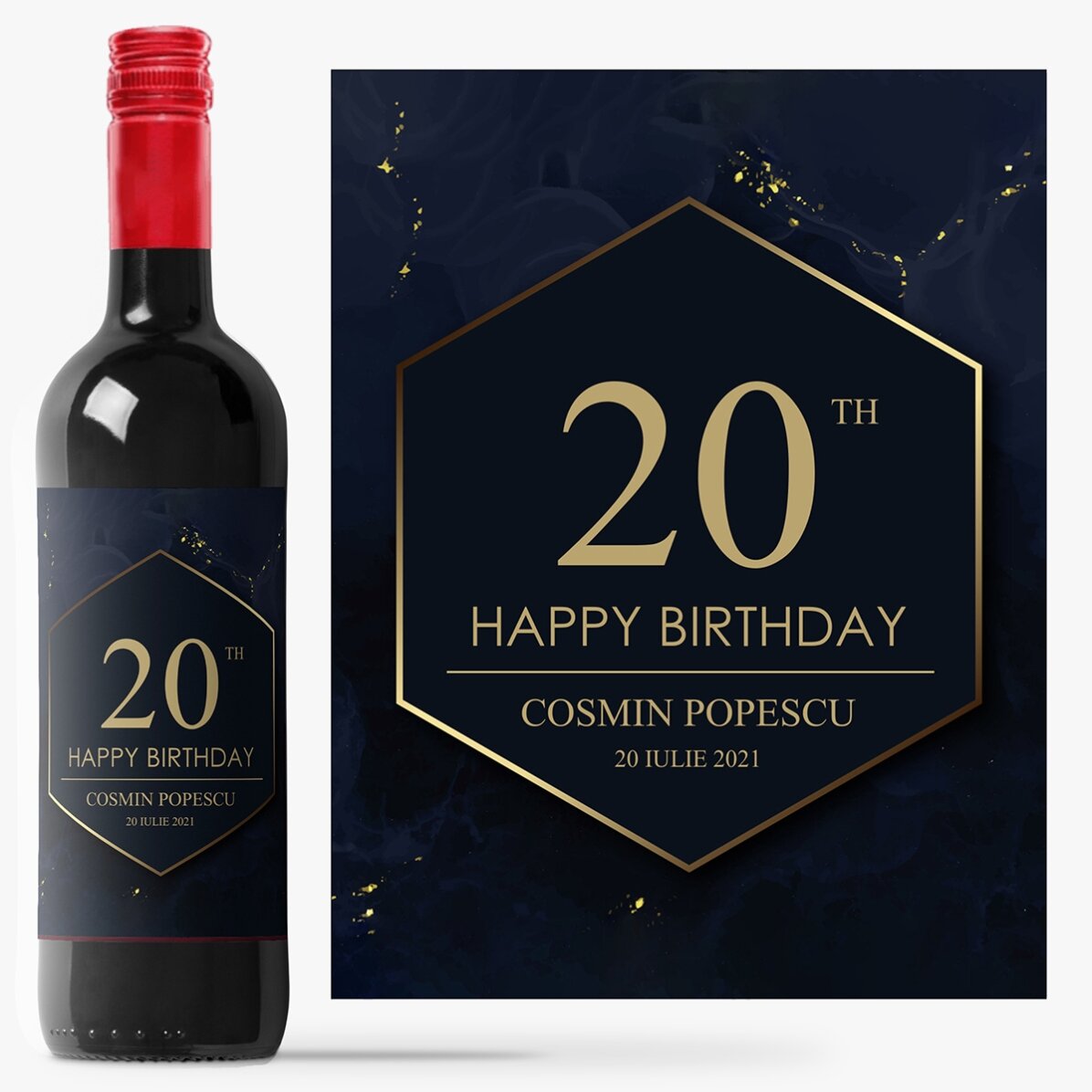 Vin personalizat cu text - Cheers to your birthday