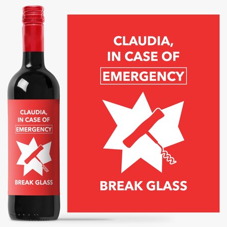 Vin personalizat cu text - Emergency