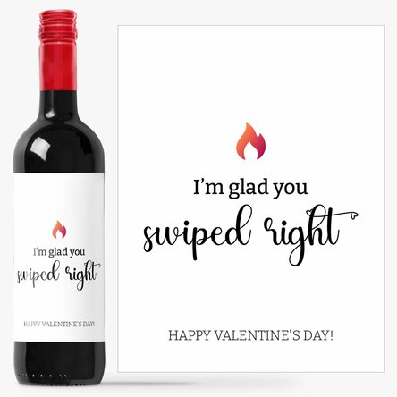 Vin personalizat cu text - Happy Valentine