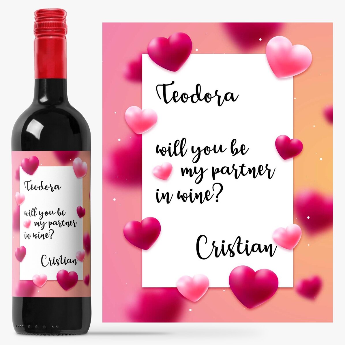 Vin personalizat cu text - Lovely wine