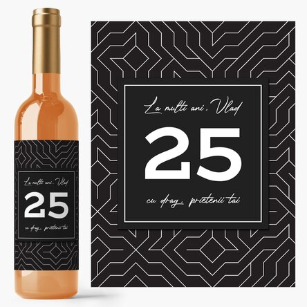 Personalised wine with text - Modern