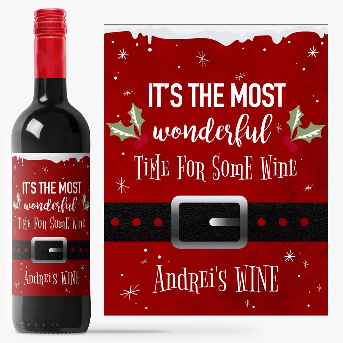 Vin personalizat cu text - Most wonderful time