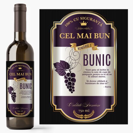Personalised wine with text for your loved ones - Vintage purple