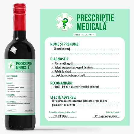 Vin personalizat cu text - Prescripție Medicală