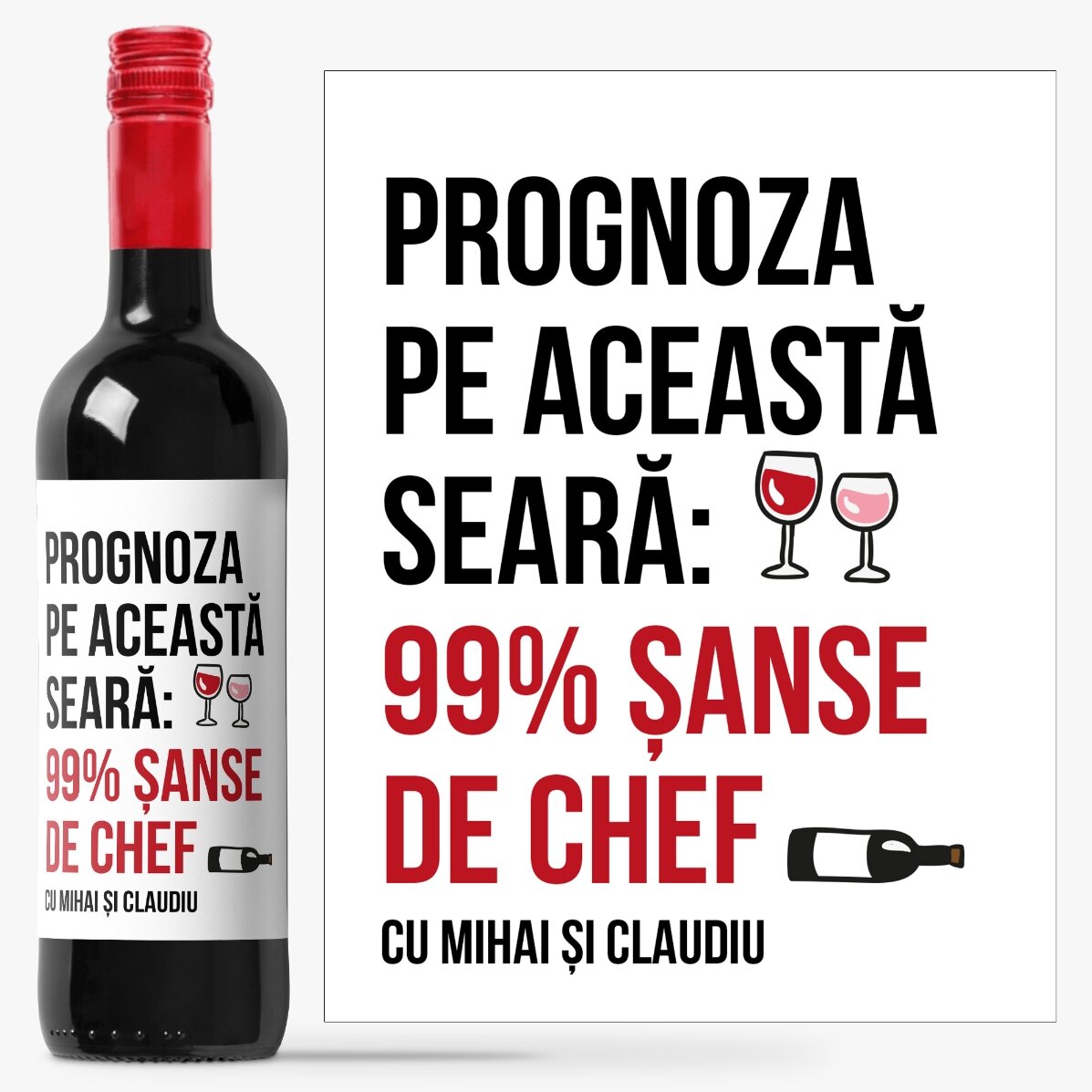 Vin personalizat cu text - prognoza acestei zile