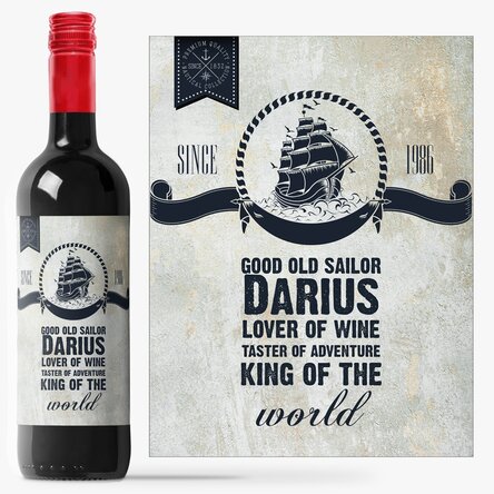 Vin personalizat cu text - Sailor