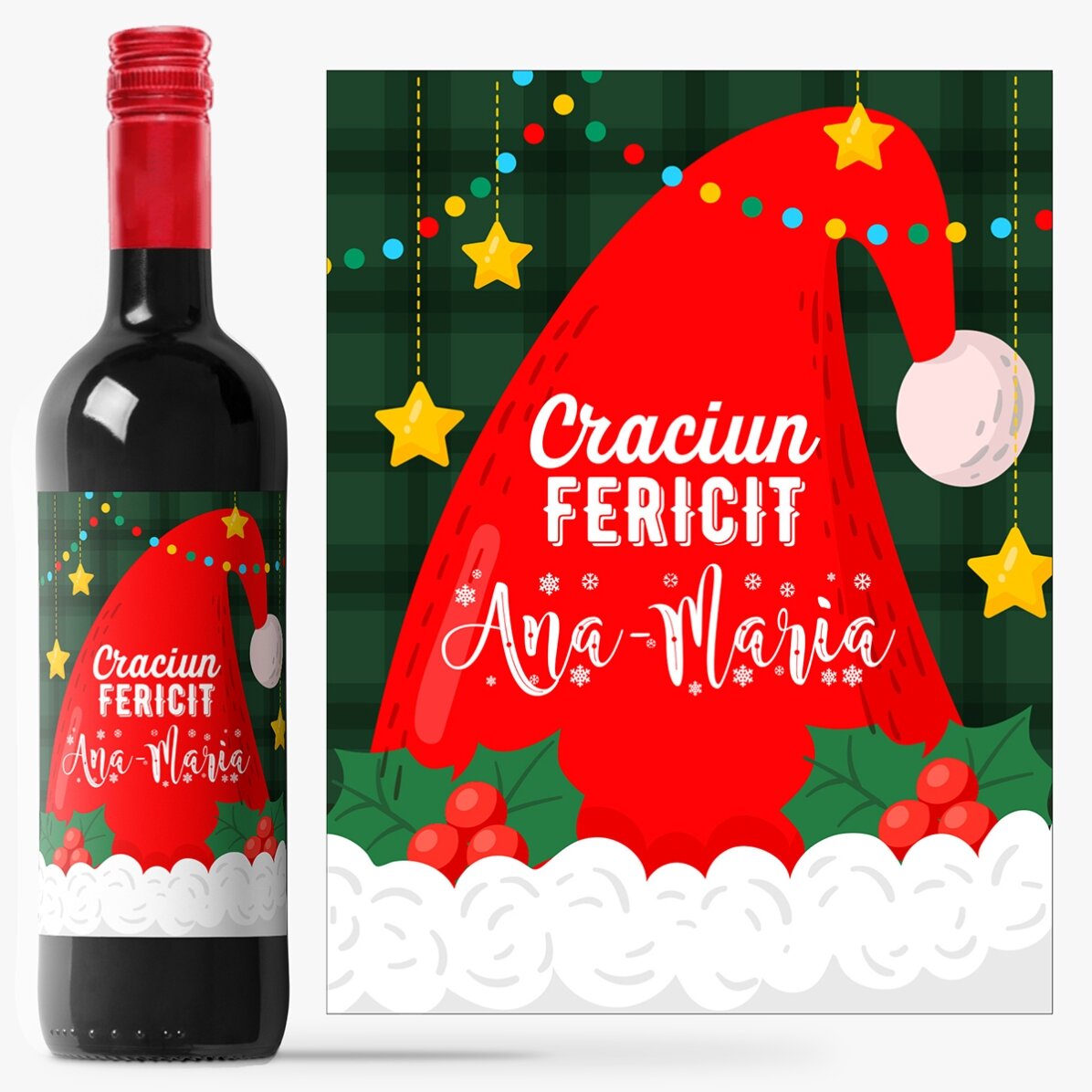 Vin personalizat cu text - Santa Claus