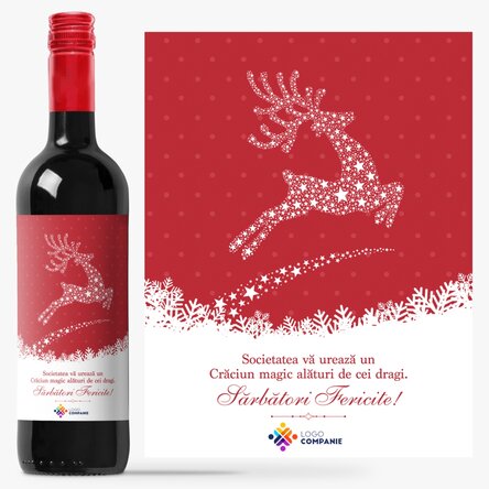 Vin personalizat cu text și logo - Magia Crăciunului