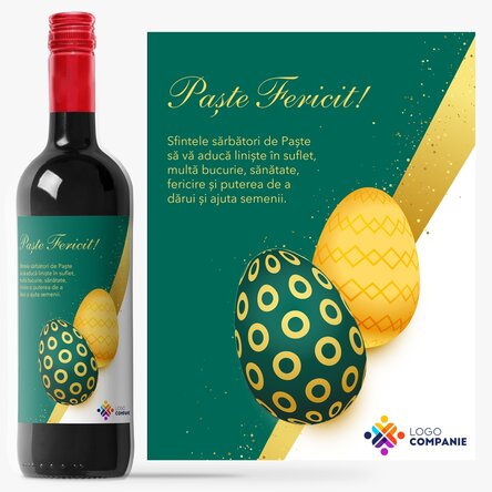Personalised wine with text and logo - Easter