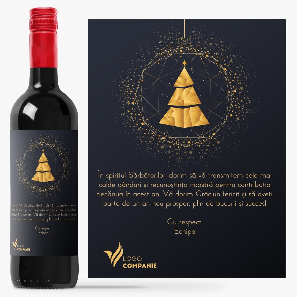 Personalised wine with text and message - Gold