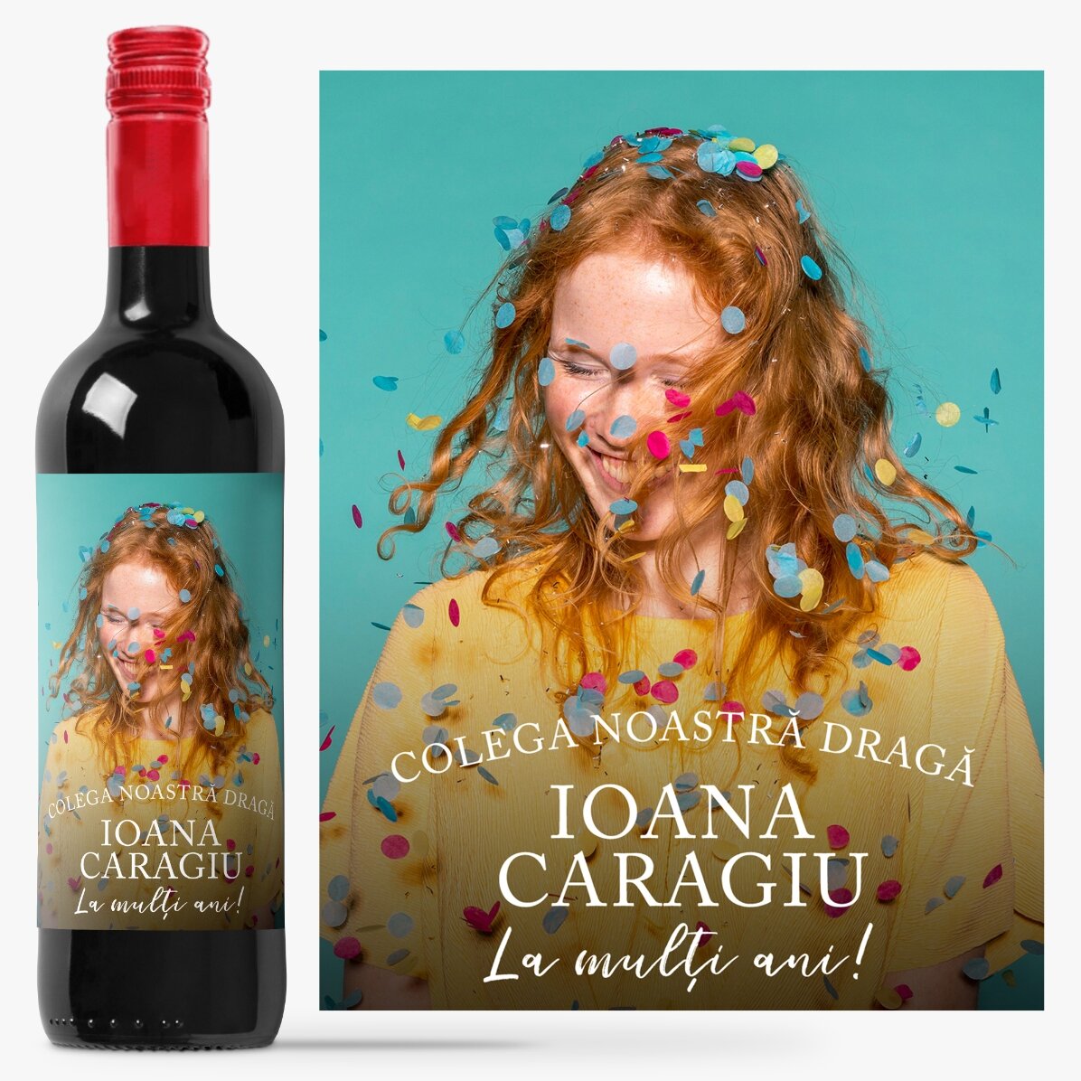 Vin personalizat cu text și poză - Momente prețioase