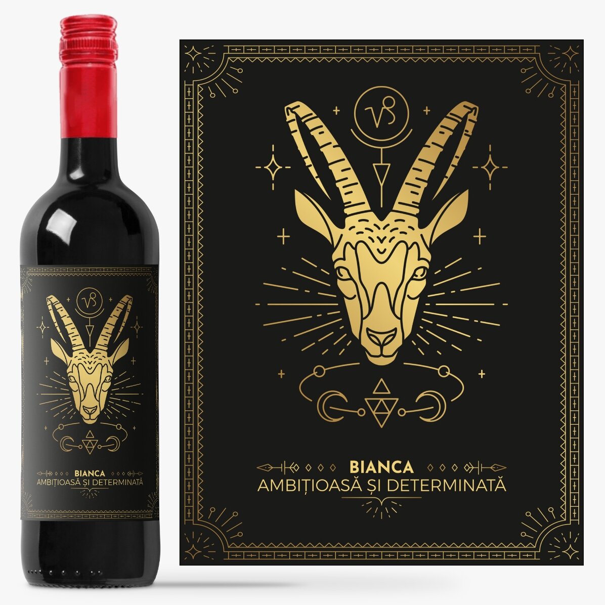 Vin personalizat cu text și zodie - Capricorn