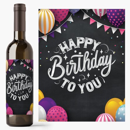 Personalised wine - Happy Birthday To You