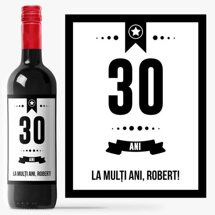 Vin personalizat - La mulți ani, fundal alb