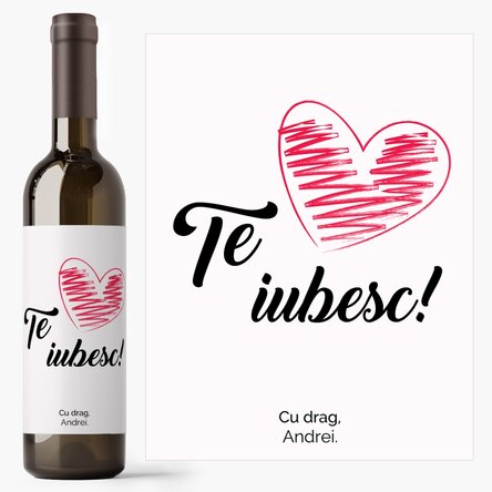 Personalised wine - I love you