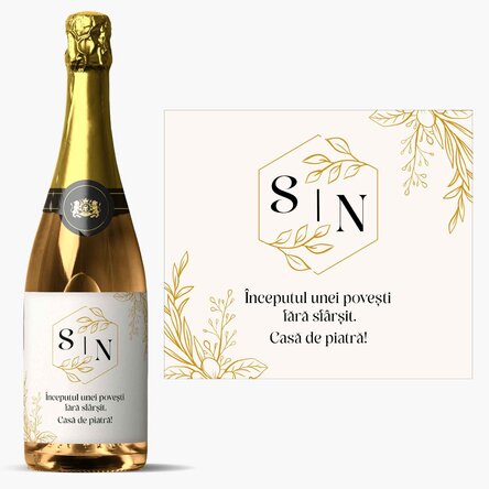 Vin spumant personalizat cu mesaj - Nuntă