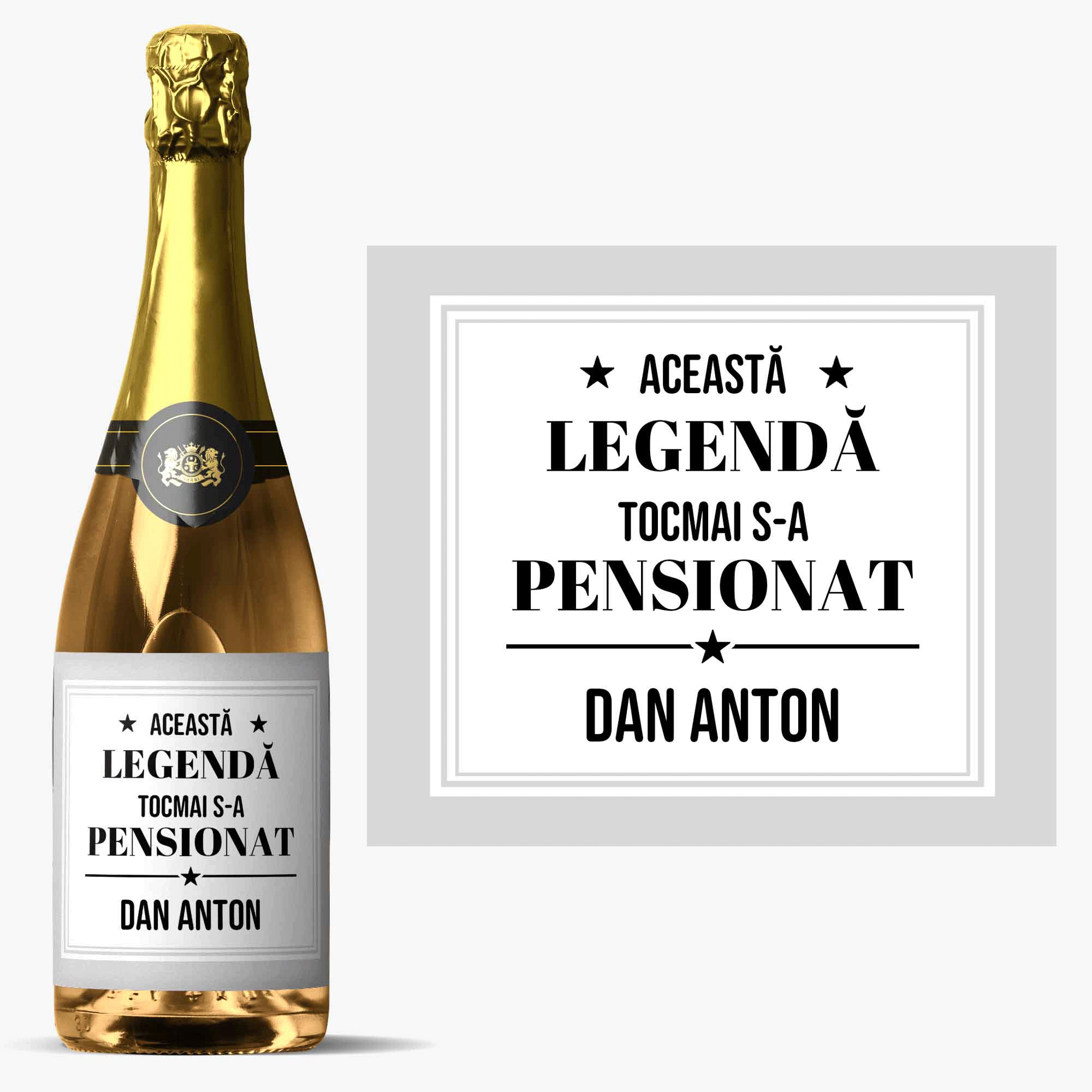 Vin spumant personalizat cu mesaj - Pensionat