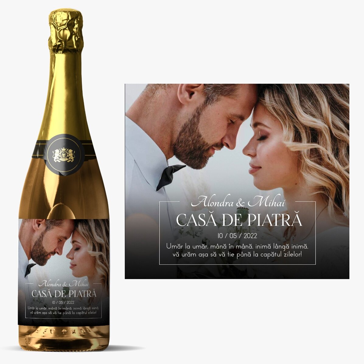 Vin spumant personalizat cu mesaj și poză - Noi