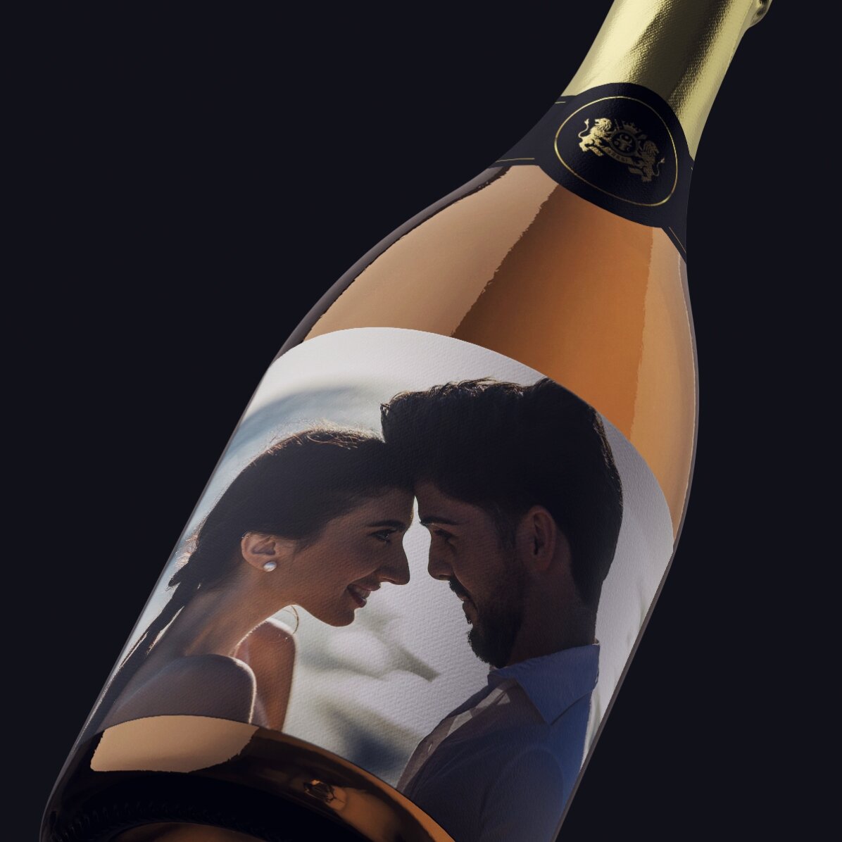 Vin spumant personalizat cu o poză