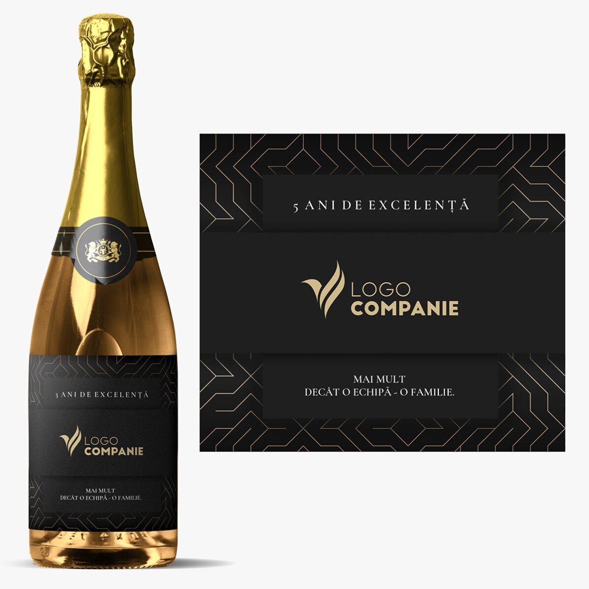Vin spumant personalizat cu text - Aniversare brand 