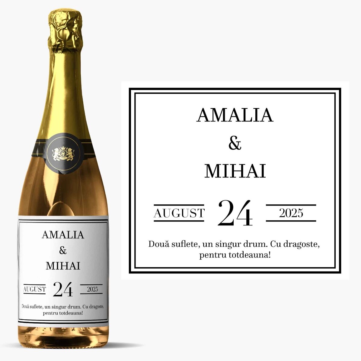 Vin spumant personalizat cu text - Căsătorie