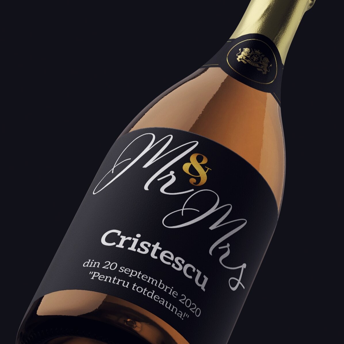 Vin spumant personalizat cu text - Celebrating life