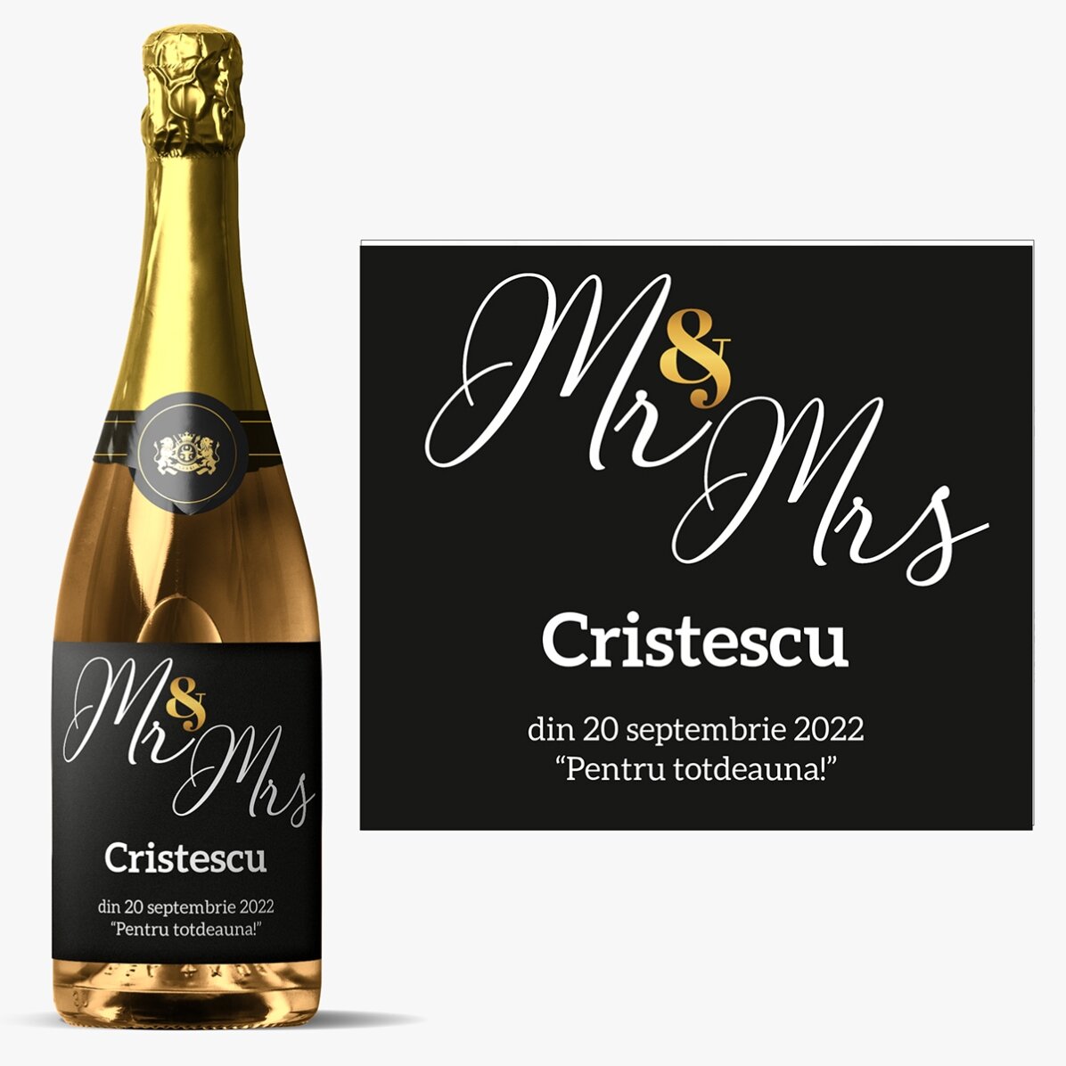 Vin spumant personalizat cu text - Celebrating life