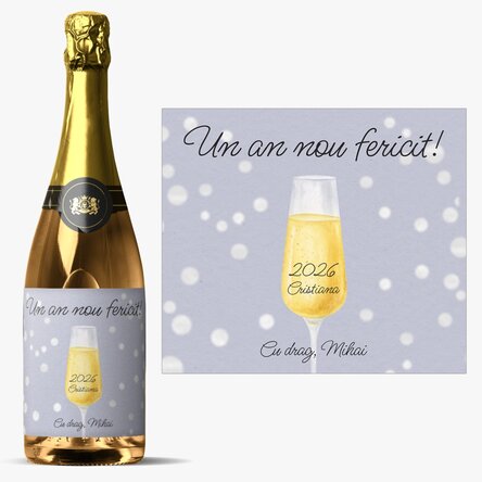 Vin spumant personalizat cu text - Champagne Glass