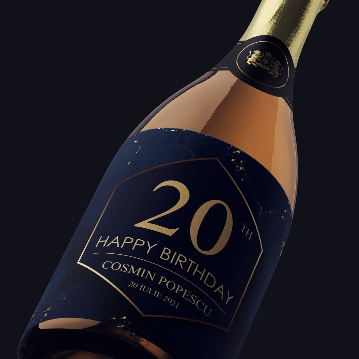Vin spumant personalizat cu text - Cheers to your birthday