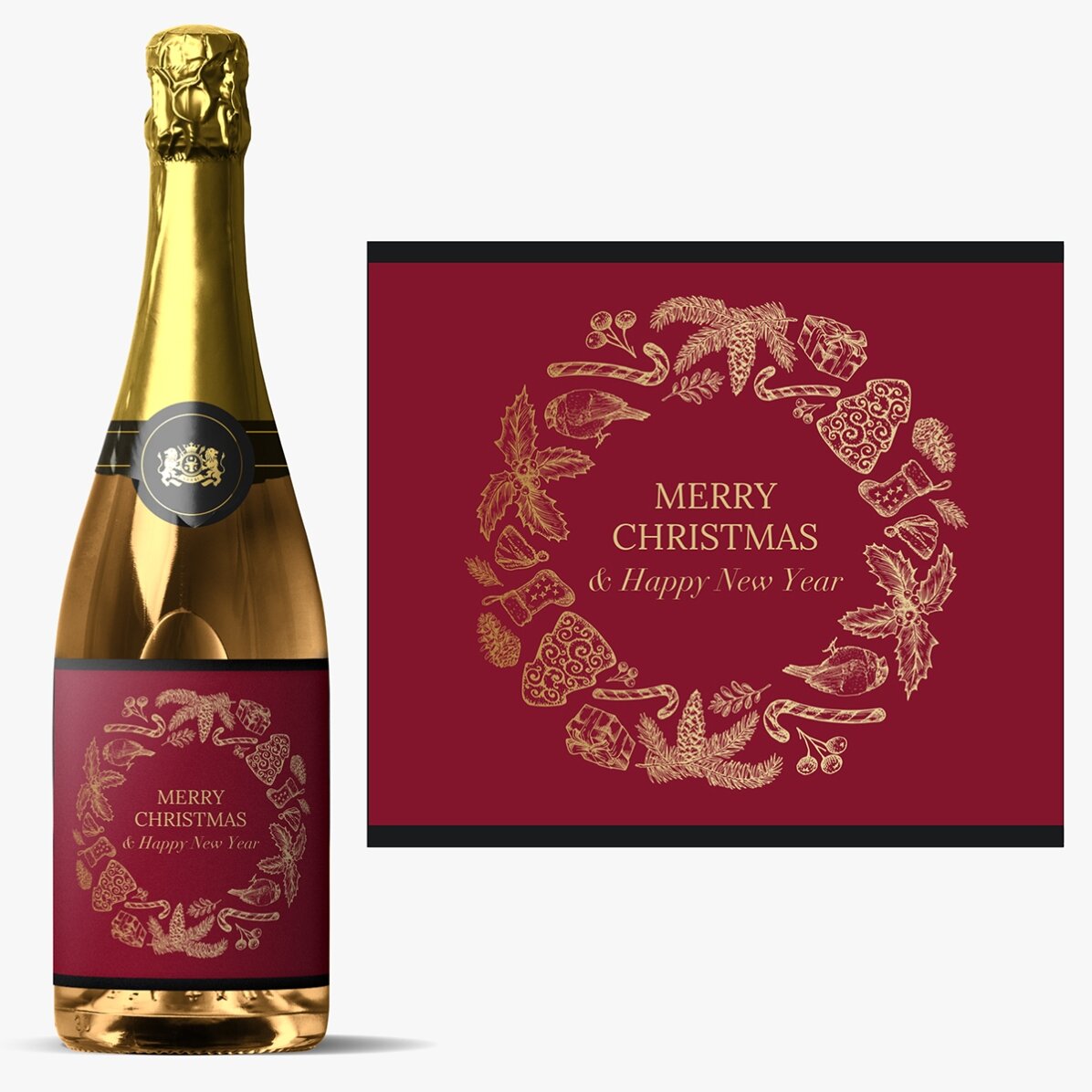 Vin spumant personalizat cu text - Christmas Spirit