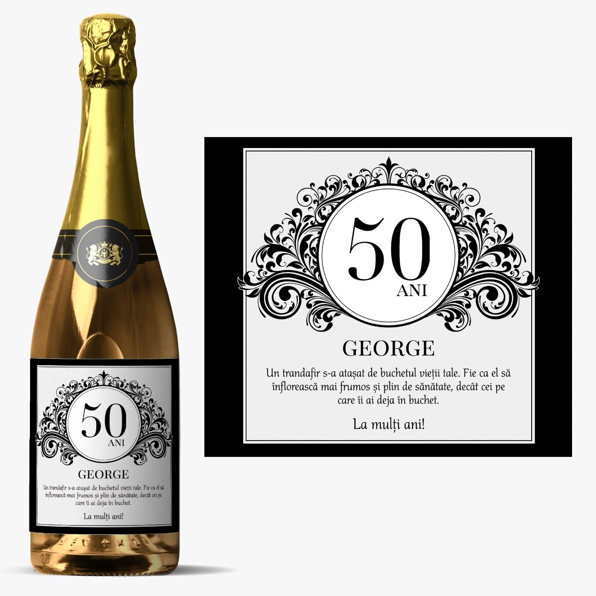 Vin spumant personalizat cu text - Classic